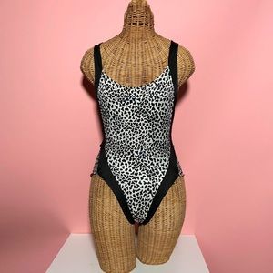 Vintage retro Y2K 90s mcbling animal print swimsuit